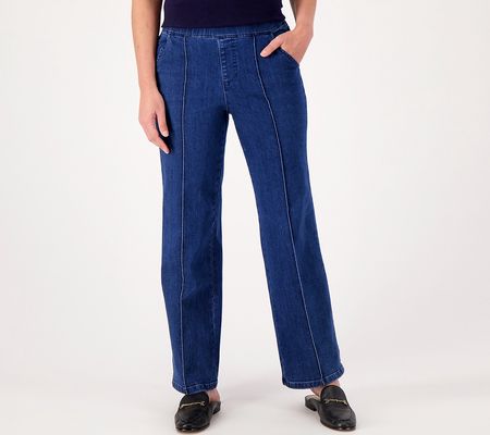 Isaac Mizrahi Live! True Denim Petite Pull On Wide Leg Jean