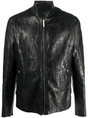 Isaac Sellam Experience crinkled leather biker jacket - Black
