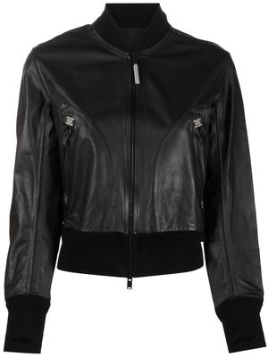 Isaac Sellam Experience cropped leather bomber jacket - Black