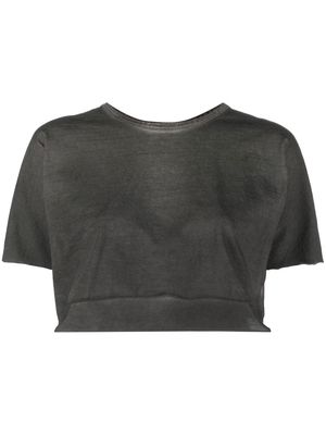 Isaac Sellam Experience cropped short-sleeved T-shirt - Grey