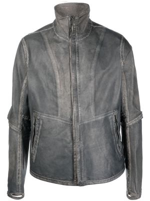 Isaac Sellam Experience Fumiste high-neck leather jacket - Grey