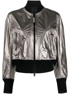 Isaac Sellam Experience metallic leather bomber jaclet - Silver