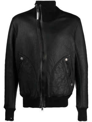 Isaac Sellam Experience off-centre leather bomber jacket - Black