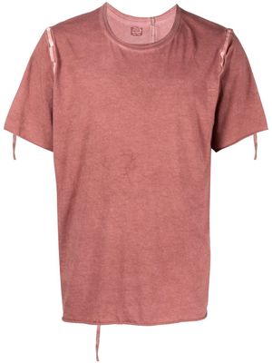 Isaac Sellam Experience panelled distressed T-shirt - Red