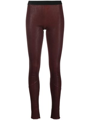 Isaac Sellam Experience plain leather leggings - Red