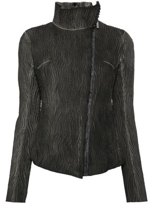 Isaac Sellam Experience plissé-effect leather jacket - Grey