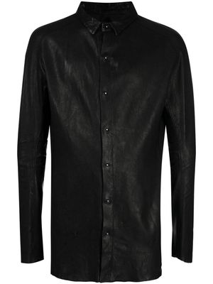 Isaac Sellam Experience raw-cut edge leather shirt - Black