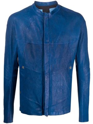 Isaac Sellam Experience round-neck leather jacket - Blue