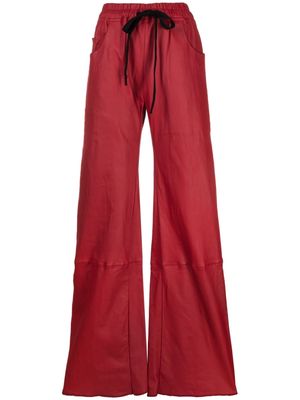 Isaac Sellam Experience wide-leg leather drawstring trousers - Red