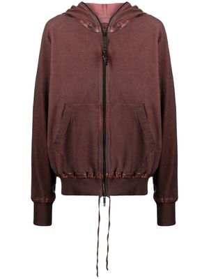 Isaac Sellam Experience zipped organic cotton hoodie jacket - Red