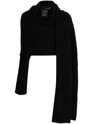 Isabel Benenato asymmetric scarf jumper - Black