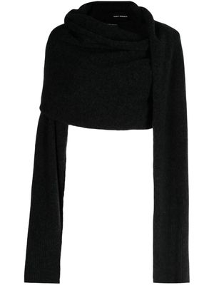 Isabel Benenato asymmetric scarf jumper - Grey