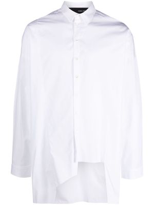 Isabel Benenato asymmetrical cotton shirt - White