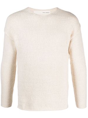Isabel Benenato boat-neck fine-knit jumper - White