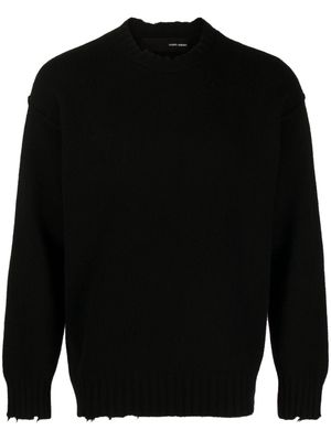 Isabel Benenato crew-neck fine-knit jumper - Black
