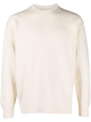 Isabel Benenato crew-neck fine-knit jumper - White