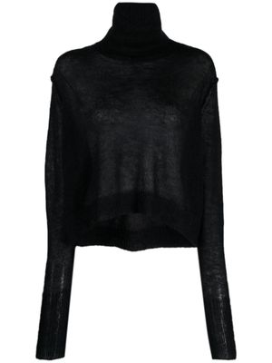 Isabel Benenato fine-knit roll-neck jumper - Black