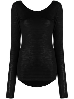 Isabel Benenato fine-knit round-neck jumper - Black