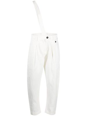 Isabel Benenato high-waisted linen trousers - White