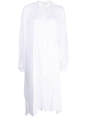 Isabel Benenato long-sleeve button-up dress - White