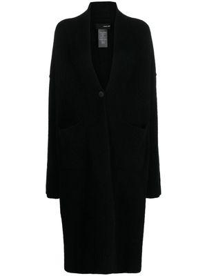 Isabel Benenato long-slit merino wool blend cardi-coat - Black