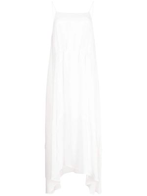 Isabel Benenato sleeveless silk long dress - White