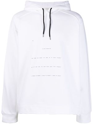 Isabel Benenato text-print cotton hoodie - White