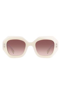 Isabel Marant 52mm Gradient Geometric Sunglasses in Pearld White/Burgundy Shaded