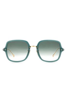 Isabel Marant 55mm Square Sunglasses in Gold Green/Green Shaded