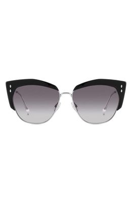 Isabel Marant 58mm Gradient Cat Eye Sunglasses in Black Silver/Grey Shaded