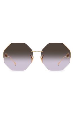 Isabel Marant 60mm Geometric Sunglasses in Rose Gold/Rose Gold