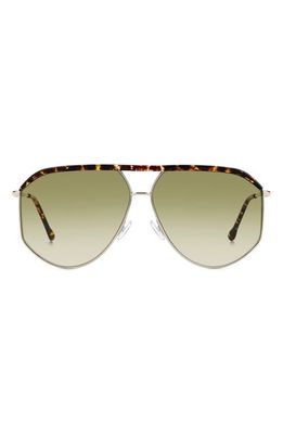 Isabel Marant 64mm Oversize Aviator Sunglasses in Palladium Havana/Green Shaded