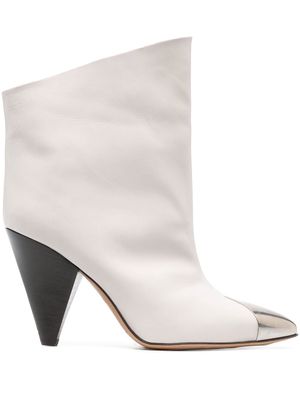 Isabel Marant 90mm Adsie metallic toe-cap boots - White