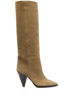 Isabel Marant 90mm suede cone-heel boots - Neutrals