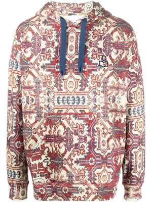 Isabel Marant abstract-pattern cotton-blend hoodie - Neutrals