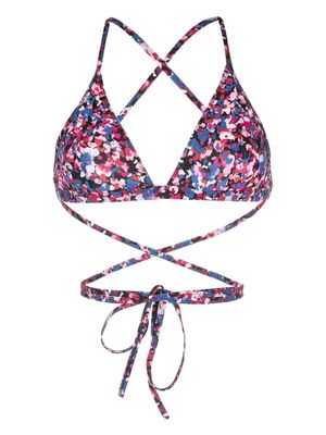 ISABEL MARANT abstract-print bikini top - Pink