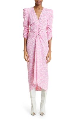 Isabel Marant Albini Ruched Tulip Dress in Pink