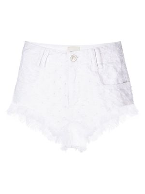 ISABEL MARANT Aneida distressed denim shorts - White