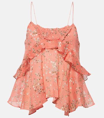 Isabel Marant Anissa floral cotton and silk tank top