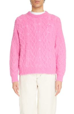 Isabel Marant Anson Baby Alpaca Blend Sweater in Fluo Pink