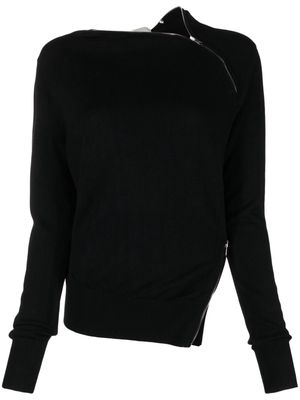 ISABEL MARANT asymmetric zip-fastened jumper - Black