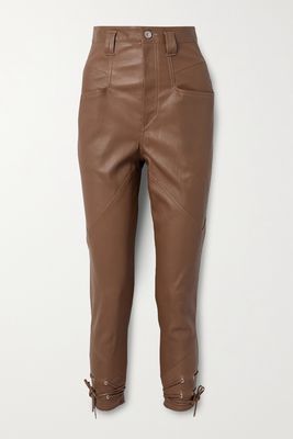 Isabel Marant - Badeloisa Lace-up Leather Tapered Pants - Brown