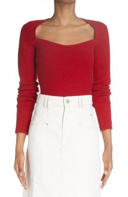 Isabel Marant Bailey Rib Wool & Cashmere Sweater in Red