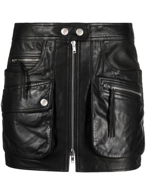 ISABEL MARANT biker lambskin miniskirt - Black