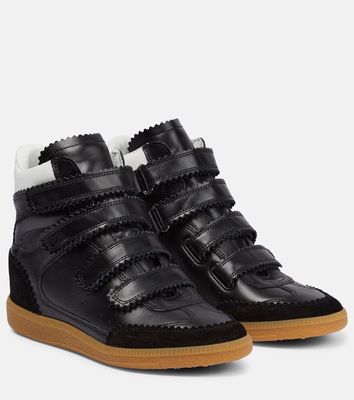 Isabel Marant Bilsy high-top leather and suede sneakers