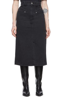 Isabel Marant Black Dipoma Midi Skirt