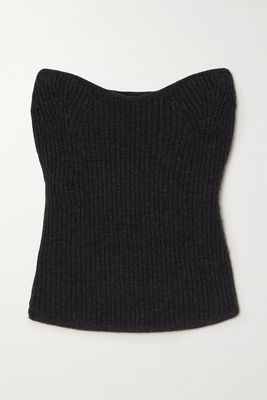 Isabel Marant - Blaze Strapless Ribbed Wool And Cashmere-blend Top - Gray