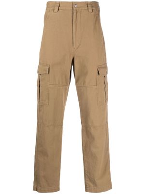 ISABEL MARANT button-up cotton-linen trousers - Brown