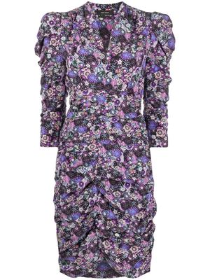 Isabel Marant Célina floral-print silk minidress - Purple