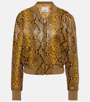 Isabel Marant Cerem snake-effect leather bomber jacket